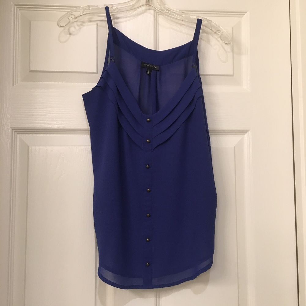 Blue Spaghetti Strap Blouse